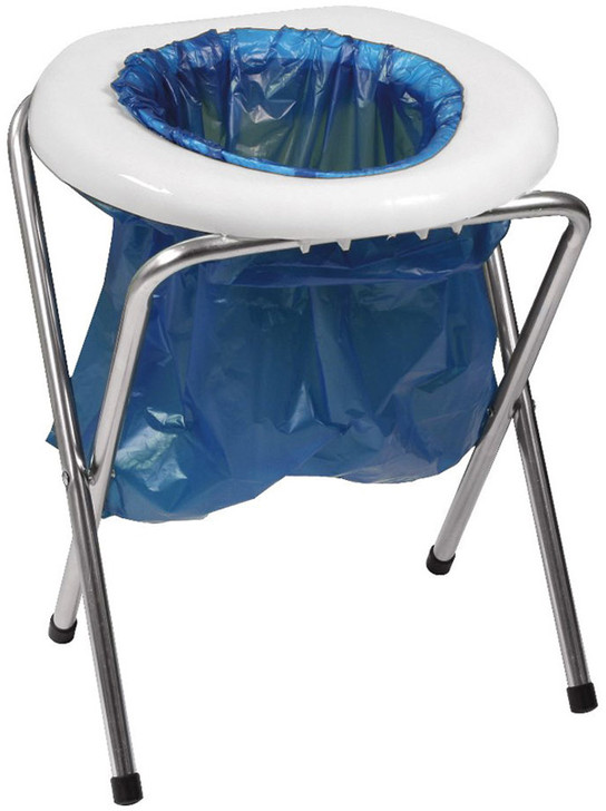 Portable Camping Toilet with 12 Disposable Bags – Folding Travel Commode for Outdoor & Emergency Use