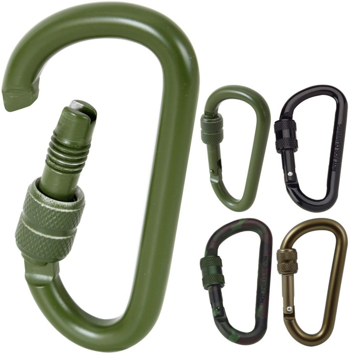 Tactical Locking Carabiner 80mm Aluminum Lightweight Strong Belt Keys Holder