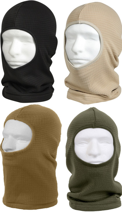One-Hole Waffle Knit Grid Fleece Balaclava – Tactical Face Mask & Head Cover ECWCS Cold Gear