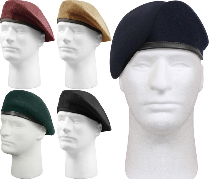 Military Wool Beret - Inspection Ready Pre-Shaved Badge Tactical US Army JROTC