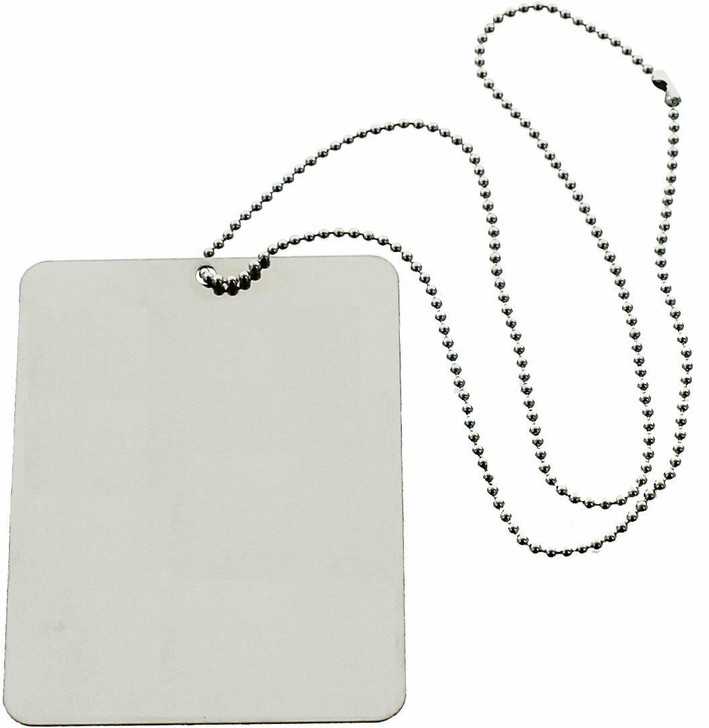 Camping Mirror & Chain Stainless Steel 3"x4" Portable Handheld Compact Emergency
