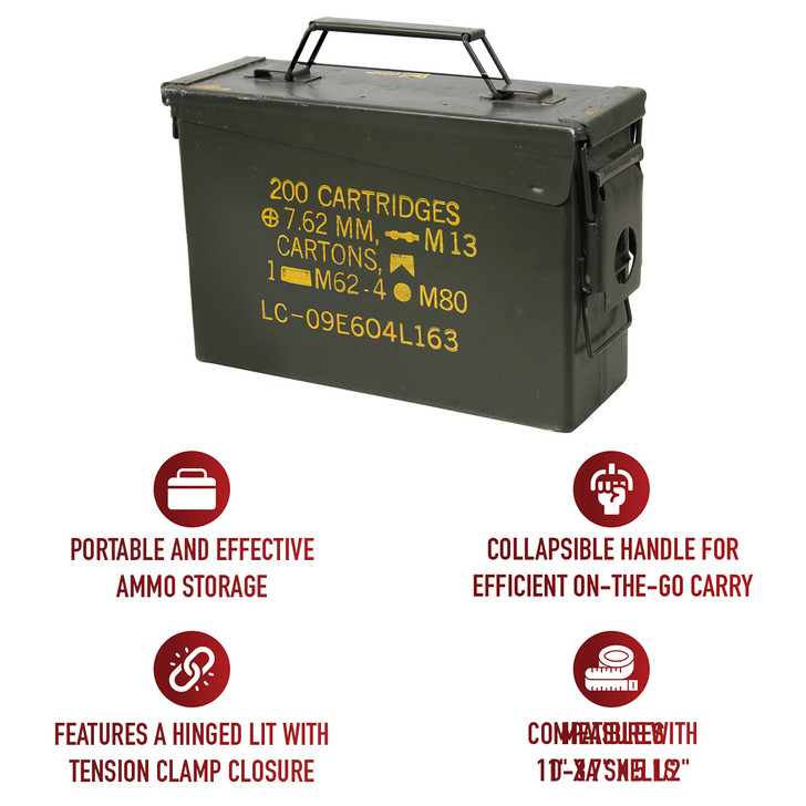 .30 Caliber Metal Original US Military Surplus M19A1 Ammo Can US Surplus USED