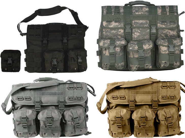 Tactical Briefcase Laptop Heavy Duty MOLLE Military Work Document Carry Case