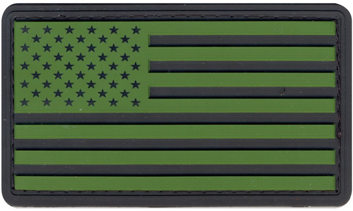 Olive Drab & Black PVC US Flag Patch Military American Flag Patch