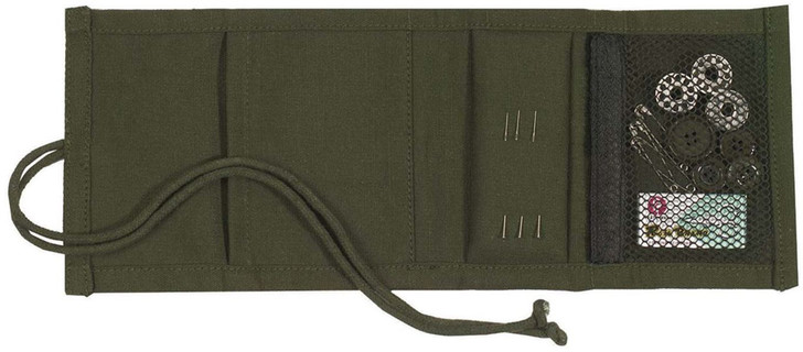 Olive Drab Canvas Military Survival Sewing Kit