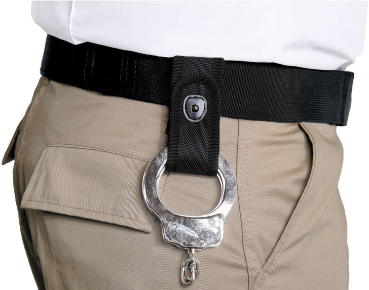 Black Heavy Duty Durable Polyester Enhanced Handcuff Strap with Safety Snap