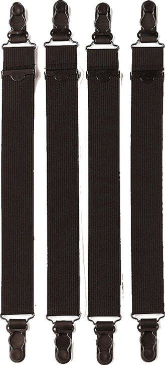 4 Pack Black Shirt Stays Straight Military Uniform Tuck-In Garters Adjustable