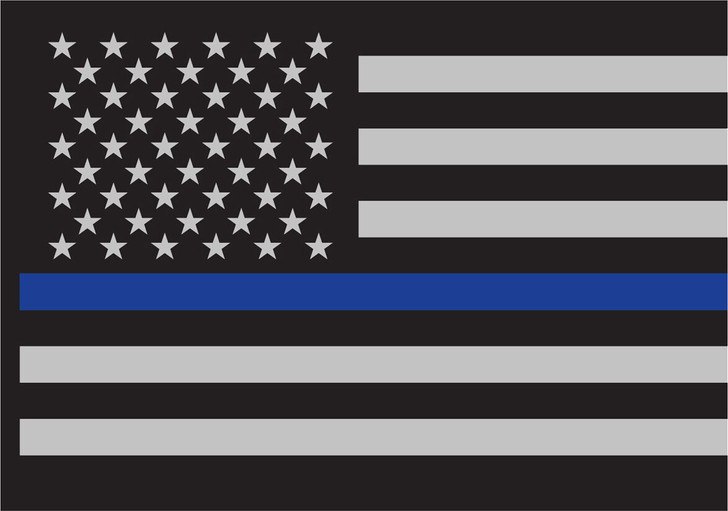 3-Pack Thin Blue Line Law Enforcement Flag Sticky Back Decal 3" x 4 1/4"