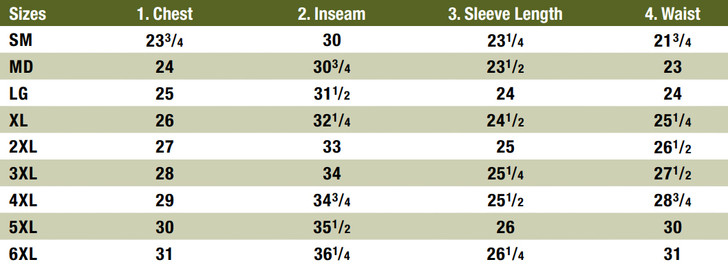 size Chart Military Flight Suit Camo Work Coveralls Air Force Overalls Utility Jumpsuit