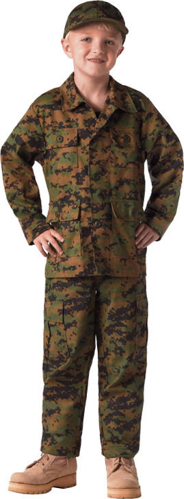 Kids Military Camouflage BDU Shirt Childrens Army Fatigues Coat Uniform Top