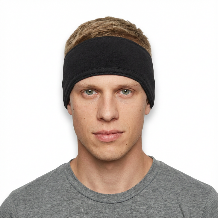 Black Fleece Warm Winter Sports Headband Ear Warmer