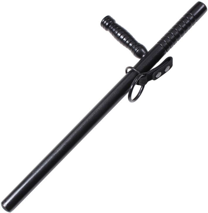 Black Two Ring Double Holder Tactical Duty Belt Carry Flashlight Stick Baton