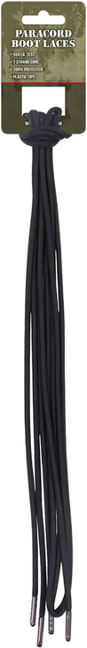 Black Tactical Paracord Laces for Boots Shoes Military Army Polyester