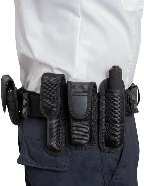 Black Deluxe Duty Belt & 7 Tactical Pouches Heavy Duty Law Enforcement Police