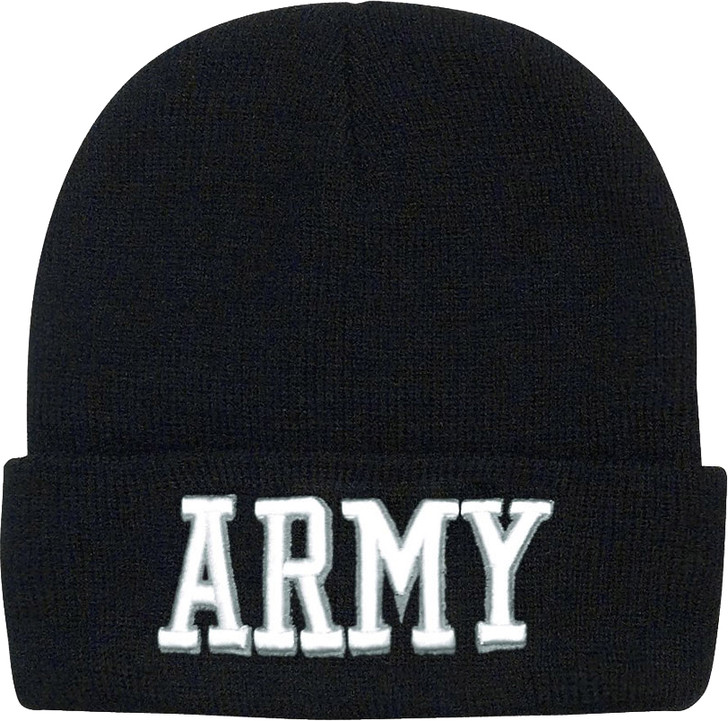 Black Deluxe Acrylic Embroidered US Army Watch Cap