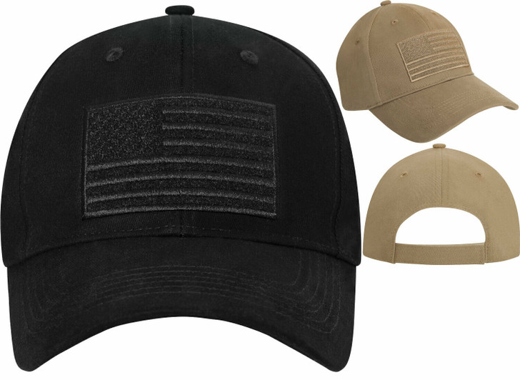 Subdued US Flag Hook Loop Low Profile Adjustable Hat Head Cap