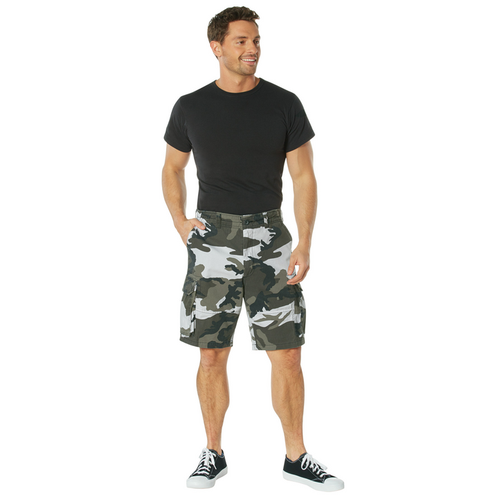 Vintage Camo Cargo Shorts, Military Paratrooper Camouflage Tactical Army