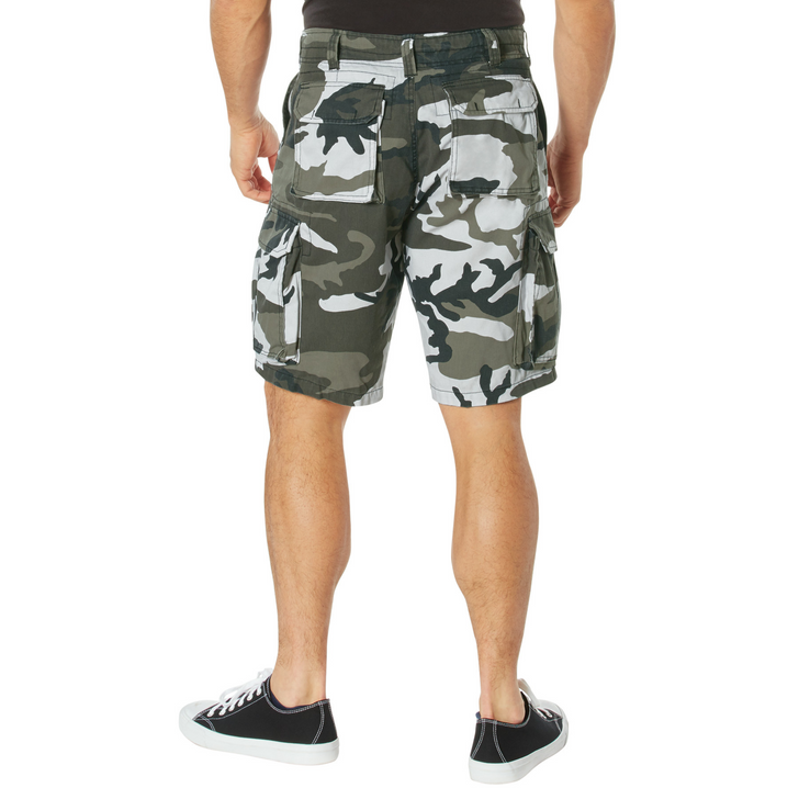 Vintage Camo Cargo Shorts, Military Paratrooper Camouflage Tactical Army