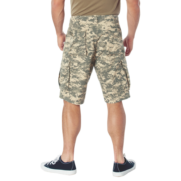 Vintage Camo Cargo Shorts, Military Paratrooper Camouflage Tactical Army
