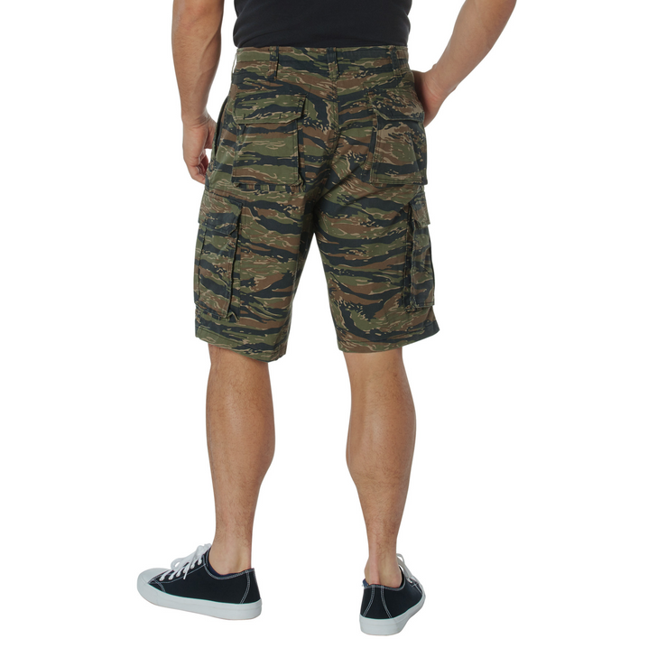 Vintage Camo Cargo Shorts, Military Paratrooper Camouflage Tactical Army
