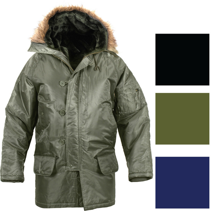 Cold Weather N-3B Military Snorkel Parka Jacket Long Insulated N3B Winter Coat