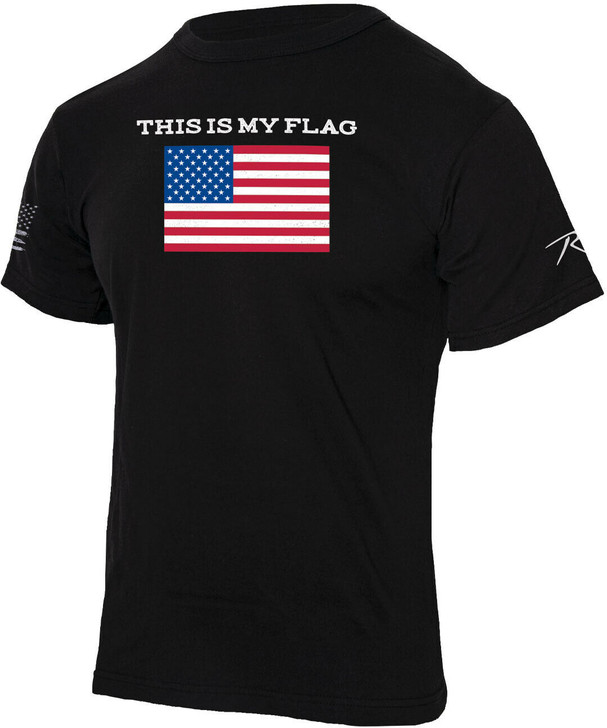 Black This Is My Flag USA Flag T-Shirt Patriotic Tee