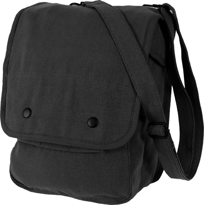 Black Map Case Shoulder Bag Canvas Map Bag w/ Shoulder Strap