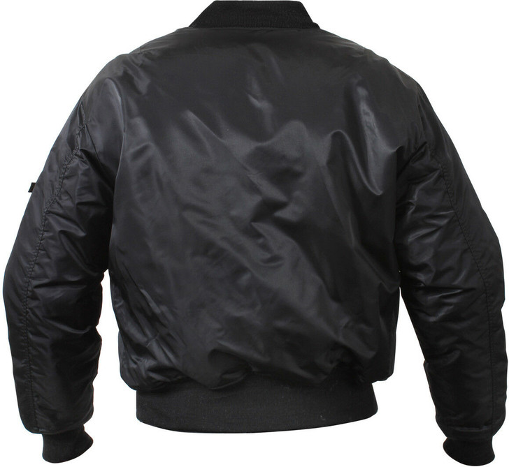 Black Military Air Force MA-1 Reversible Bomber Coat Flight Jacket