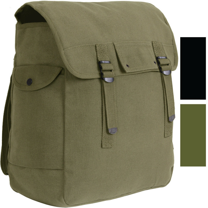 Jumbo Musette Bag Tactical WW2 Heavy Duty Cotton Canvas Military Backpack 15" x 15" x 5"