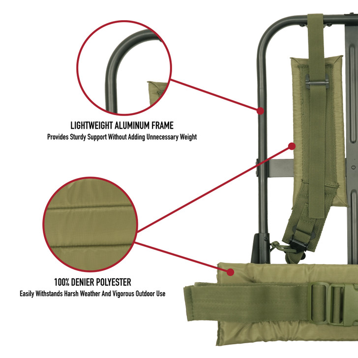 Black Alice Pack Frame with Olive Drab Straps & Kidney Pad
