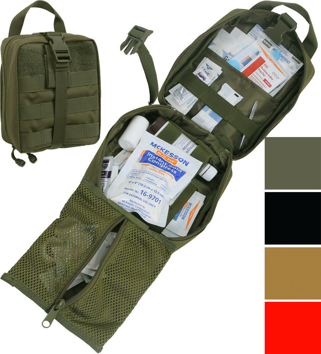 Tactical Breakaway Pouch MOLLE Emergency Medical Kit Tri Fold First Aid Case
