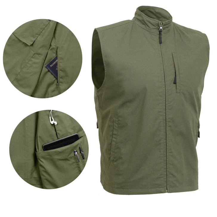 Tactical Travel Vest Concealed Carry Undercover Discreet Secret 11 Pockets Cargo Vest