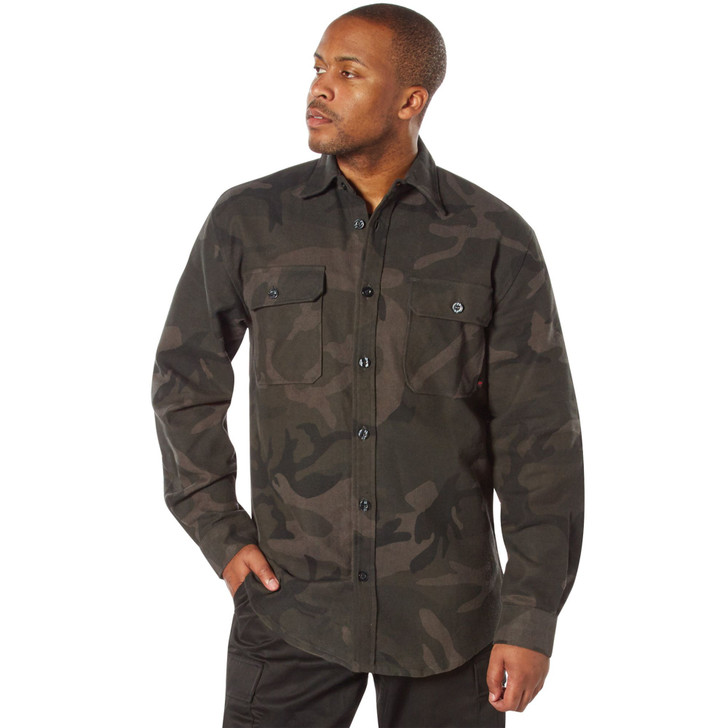 Plaid Flannel Shirt Brawny Buffalo Heavyweight Long Sleeve Checkered Lumberjack