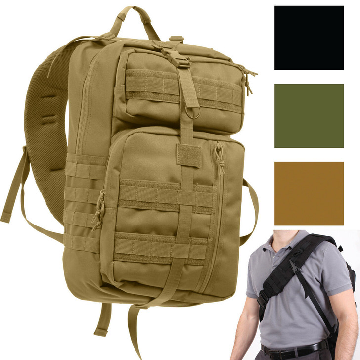 Tactical Sling Trasport Pack Crossbody Bag Army MOLLE Strap Concealed Carry CCW