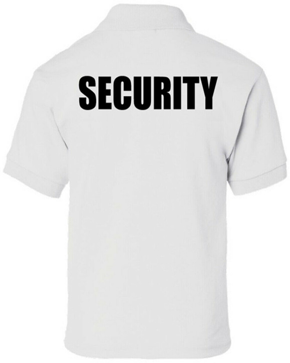 White Moisture Wicking Double Sided Security Guard Officer Polo Golf Shirt