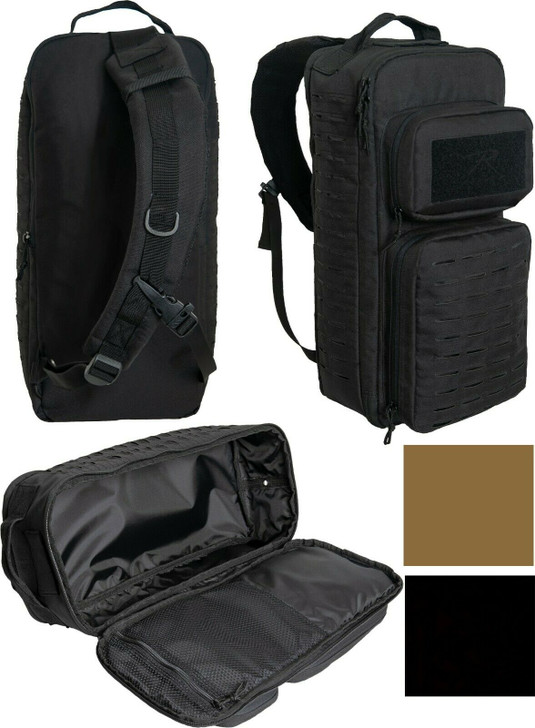 Tactical Sling Pack Laser Cut MOLLE Panels Easy Access Assault Range Bag EDC