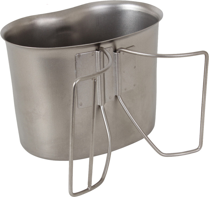 Stainless Steel 1 Quart Canteen Cup Campers Camping Military Travel Outdoor Army