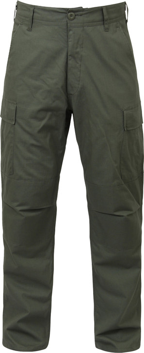 Olive Drab Solid Military Rip-Stop BDU Cargo Fatigue Pants