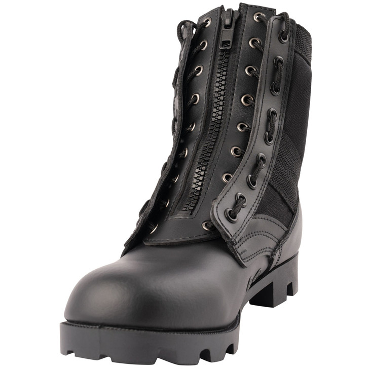 Black Leather Zipper Boot Laces 9 Hole Set Army Military Combat & Jungle Boots