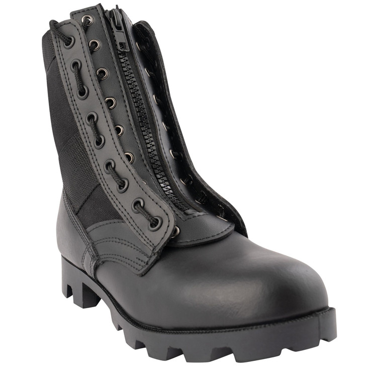 Black Leather Zipper Boot Laces 9 Hole Set Army Military Combat & Jungle Boots