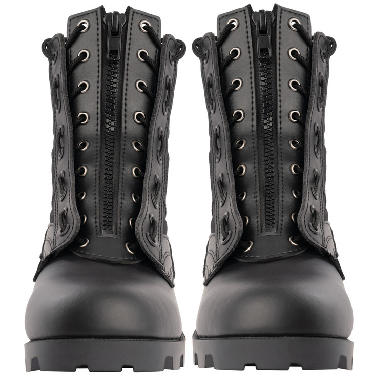Black Leather Zipper Boot Laces 9 Hole Set Army Military Combat & Jungle Boots