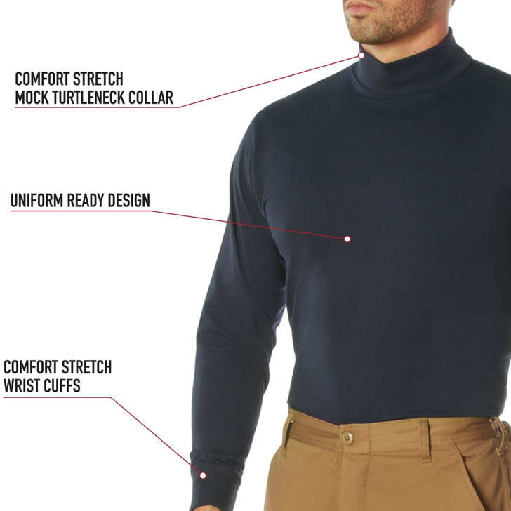 Turtleneck Warm High Collar Neck Uniform Top Long Sleeve Mock Shirt Sweater