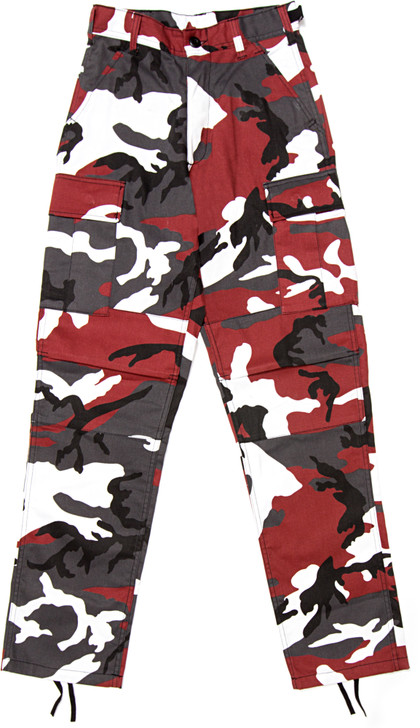 Red Camouflage Military BDU Cargo Bottoms Fatigue Trouser Camo Pants
