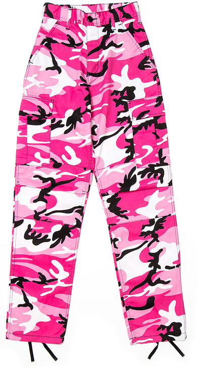 Mens Pink Camouflage Military BDU Cargo Bottoms Fatigue Trouser Camo Pants