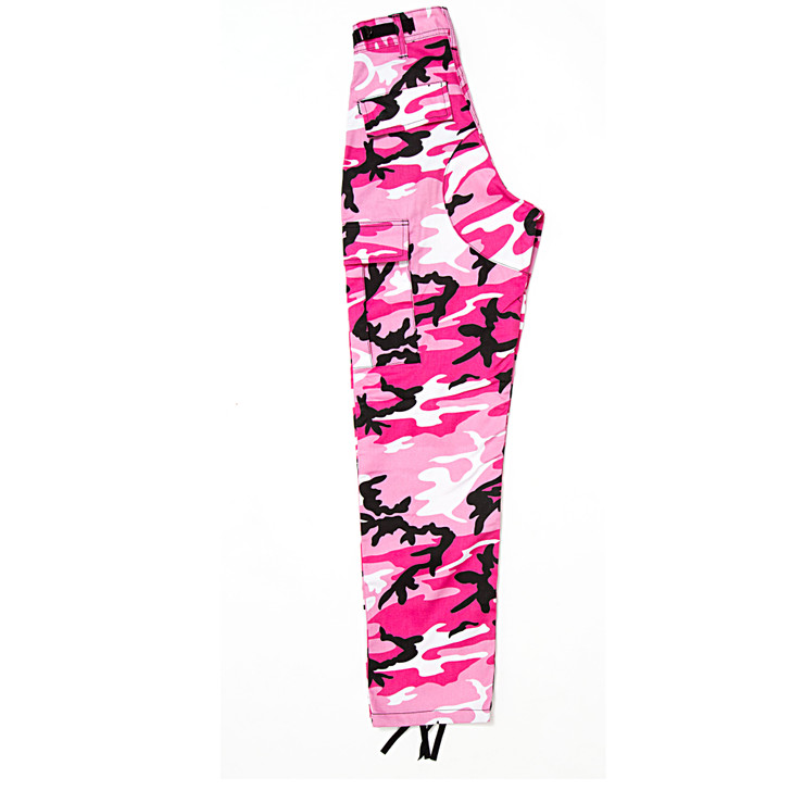 Mens Pink Camouflage Military BDU Cargo Bottoms Fatigue Trouser Camo Pants