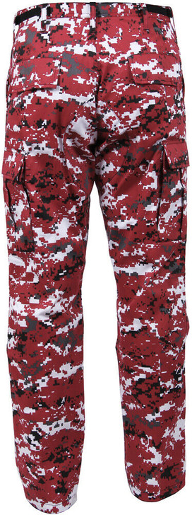 Red Digital Camouflage Military BDU Cargo Bottoms Fatigue Trouser Pants