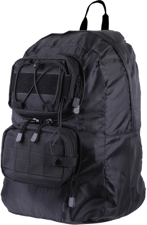Black Tactical MOLLE Foldable Pack Away Bag Backpack