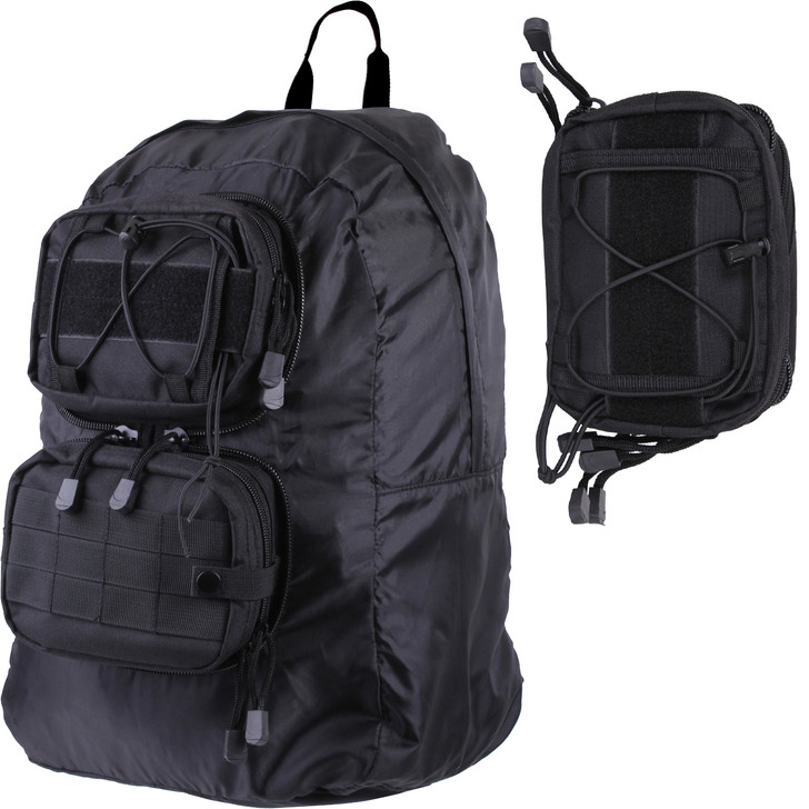 Black Tactical MOLLE Foldable Pack Away Bag Backpack