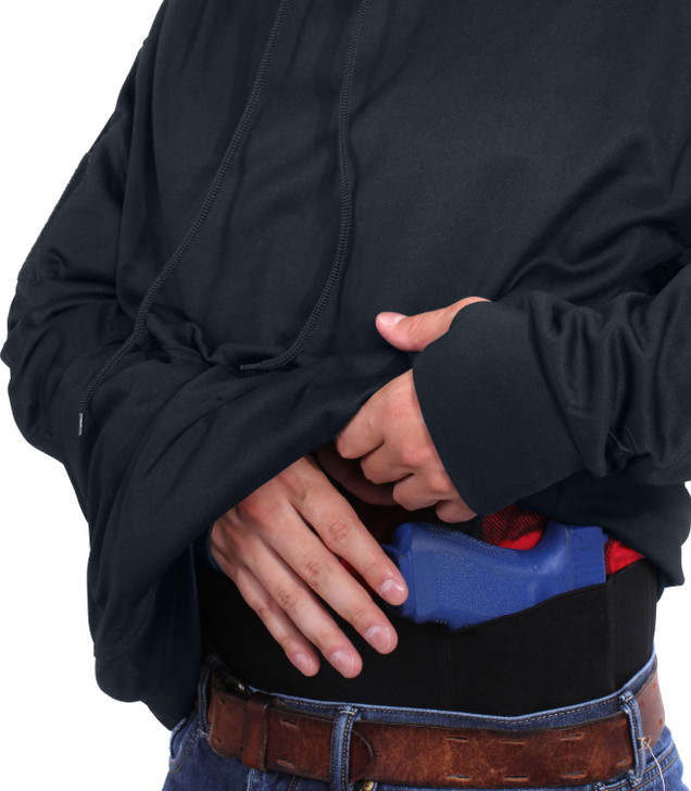Black Concealed Carry Hoodie Honor and Respect TBL Thin Blue Line Sweatshirt CCW
