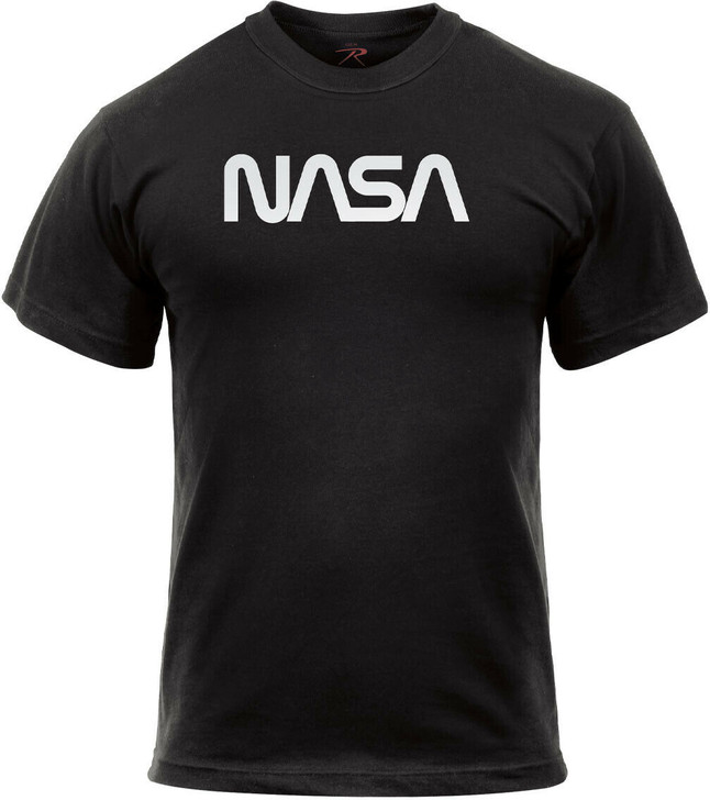 Black Authentic Retro NASA Worm Logo T-Shirt – Officially Licensed Space Logo Tee - Men's